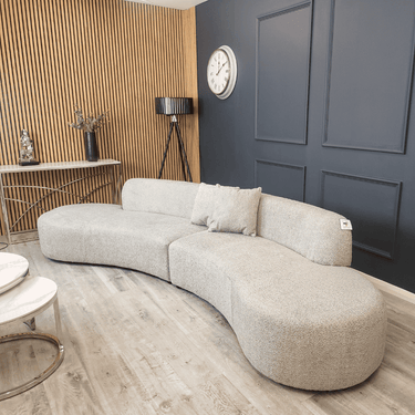Luxury Miami Curved Boucle Sofa - Sculptural Design, Comfort, Available in 5 Colours - UK Luxury Furniture